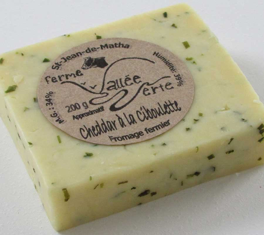 CHEDDAR À LA CIBOULETTE FERME VALLÉE VERTE 1912