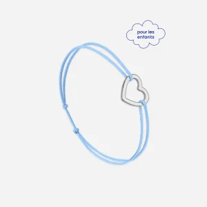 LE VENT A LA FRANCAISE – Coeur Vide – Enfant – Bleu Ciel – Plaqué Argent