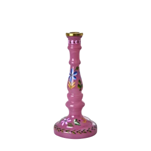 Bougeoir en verre Rose – Rice